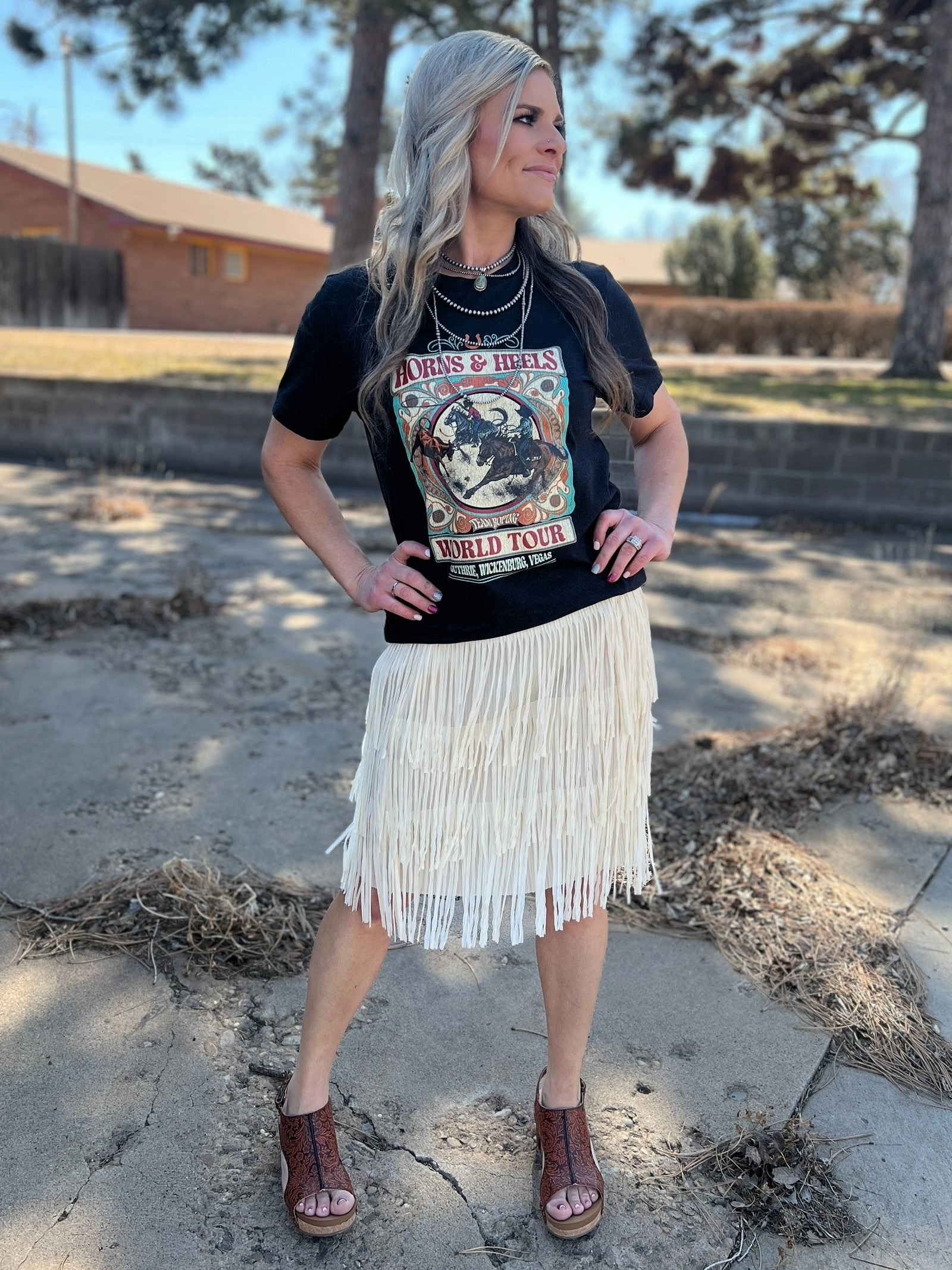 Smooth Fabric Origami Fringe Lightweight Skirt - 2 Colors