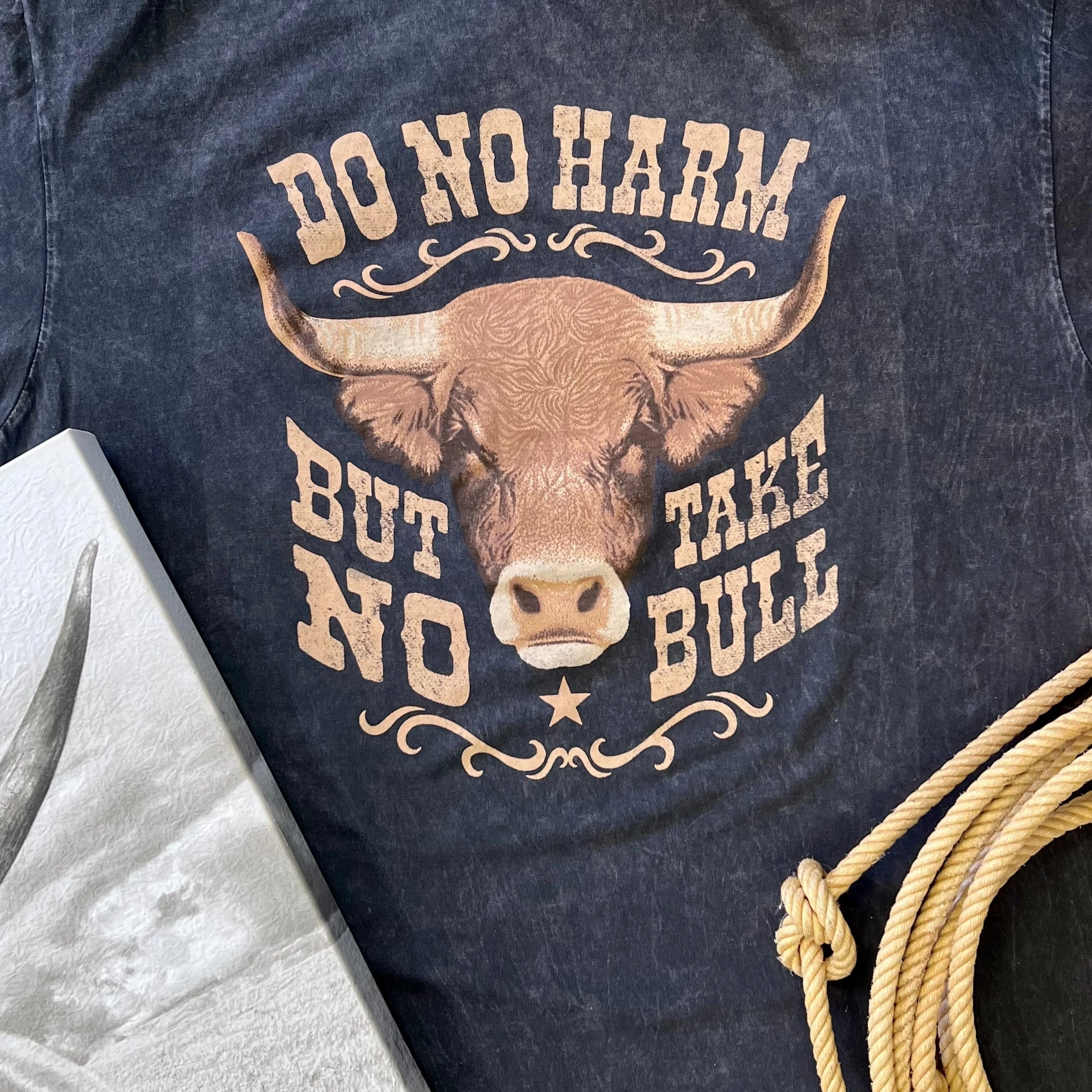 NonSlip Grip Tape PLUS Mineral Washed Do No Harm Take No Bull Graphic Tee