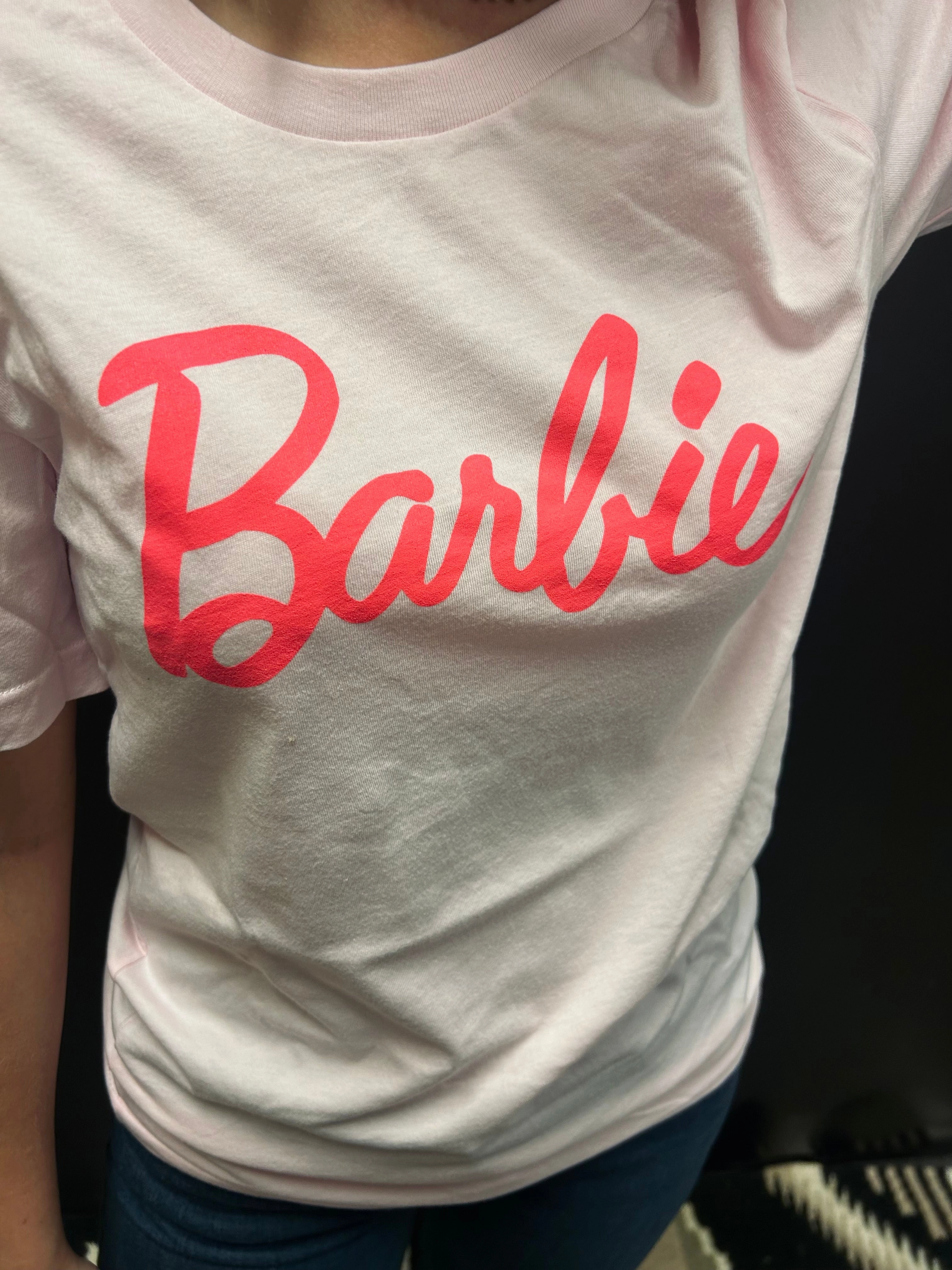 Ventilated Back Panels Pink Barbie Graphic Tee*