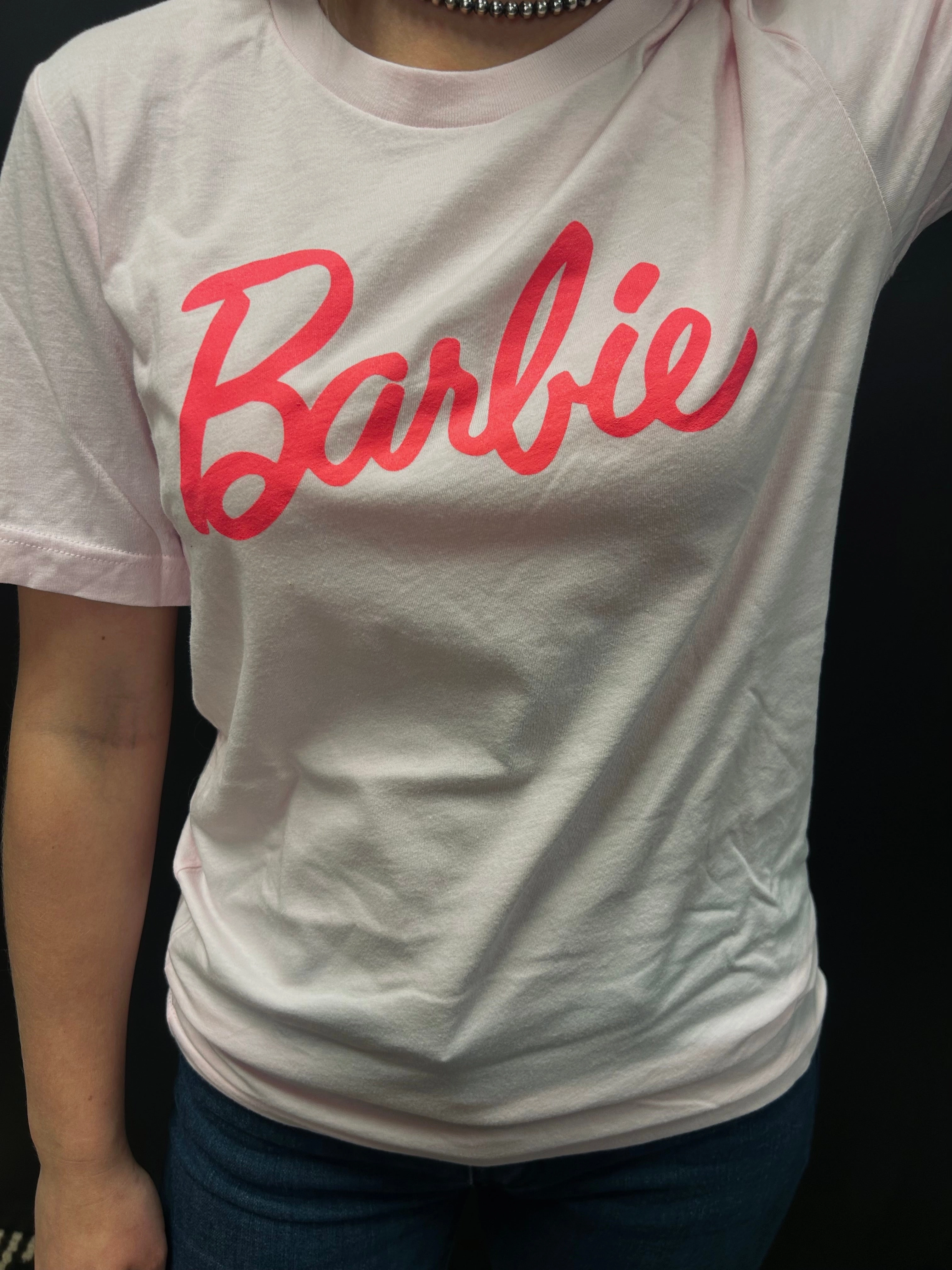 Pink Barbie Graphic Tee* Tagless Comfort Collar Low Profile Collar