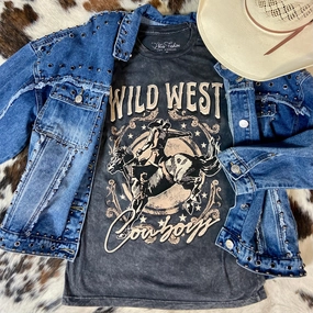 UVProtection Coating StretchTechnology Wild West Cowboys Mineral Washed Tee*