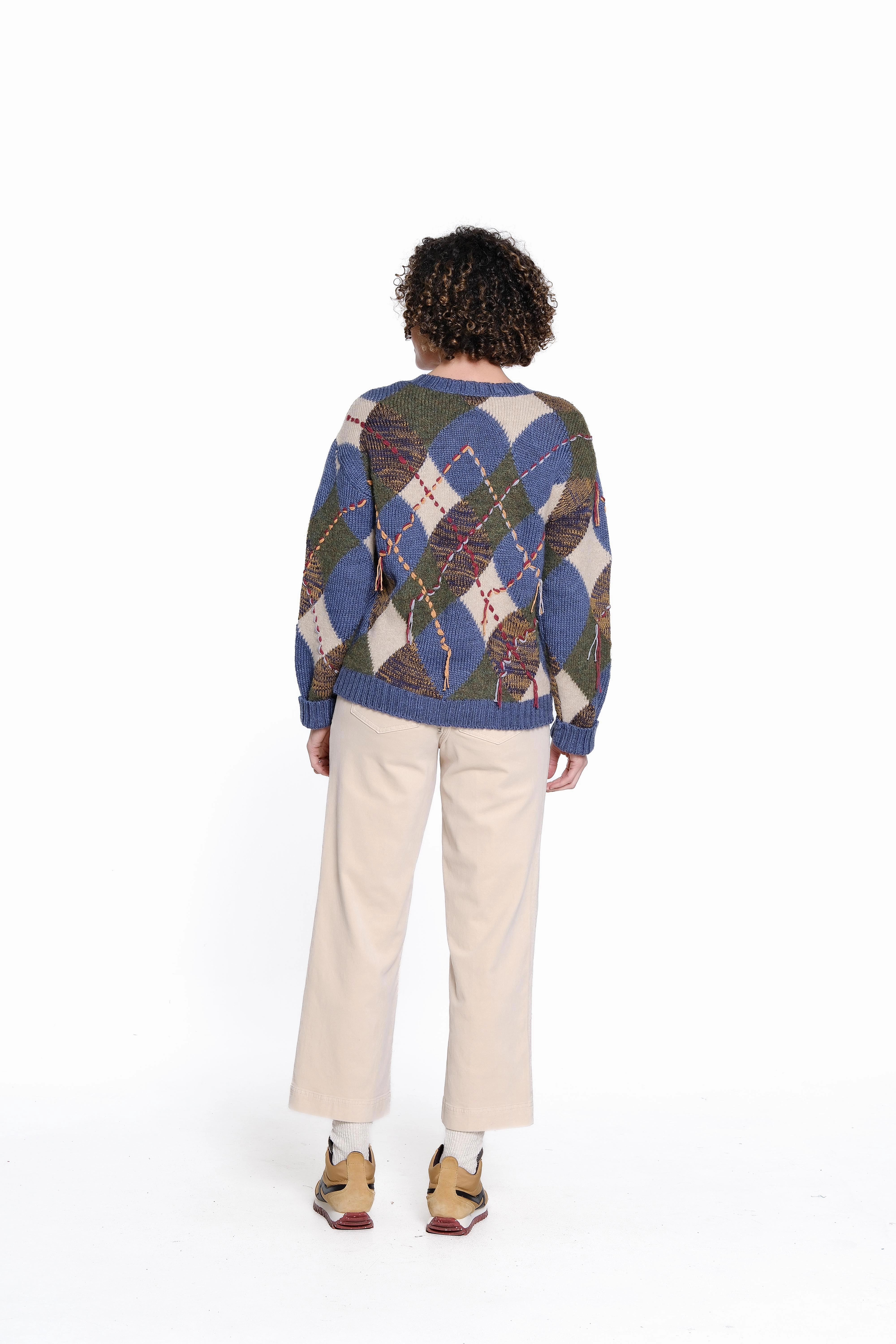 CushionedSupport Summer Wardrobe Argyle Knit Cardigan - Multi