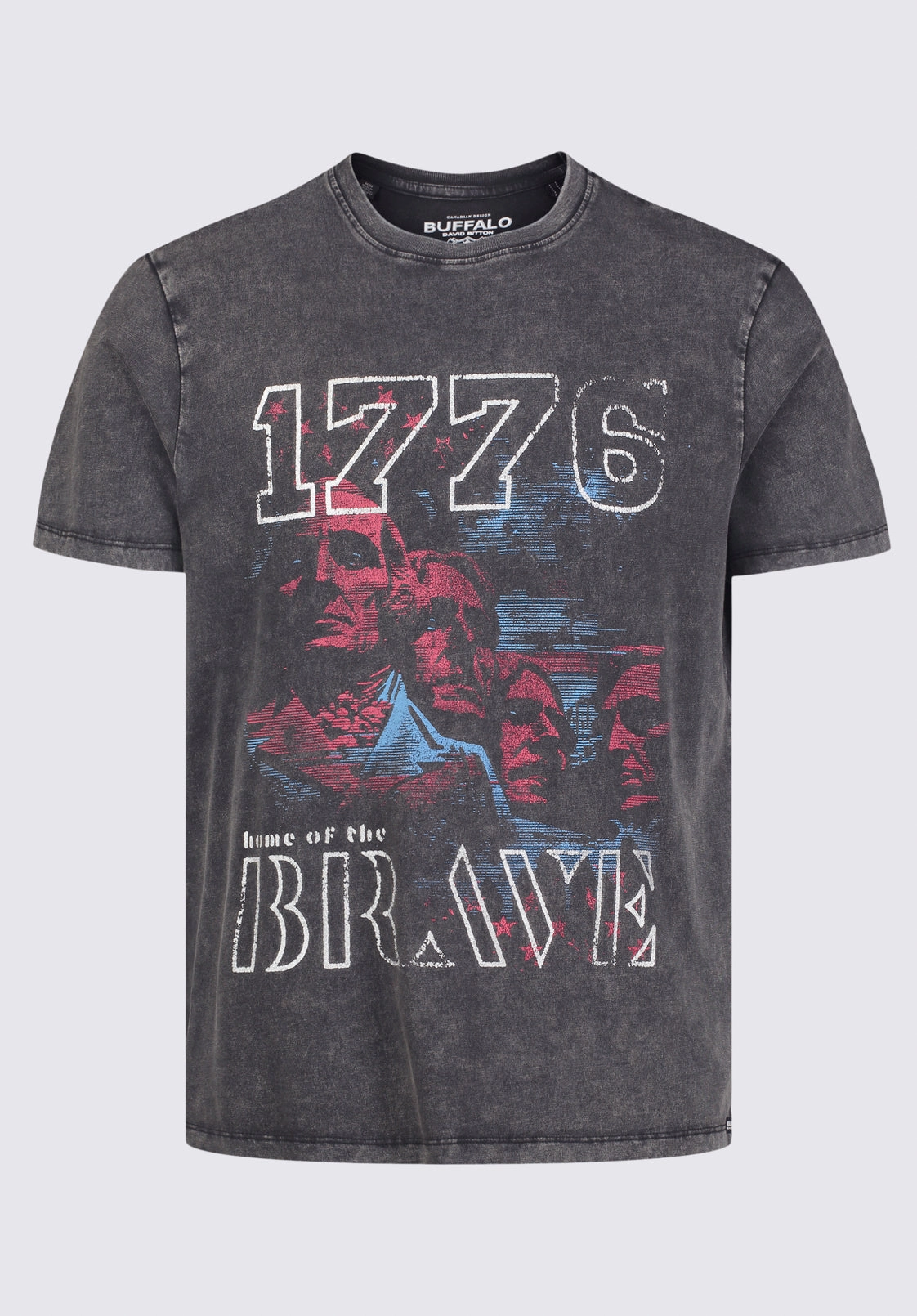 Reinforced Stitching ConvertibleCollarSystem Tykeim Men's Short Sleeve Graphic T-shirt, Black Vintage - BM24353