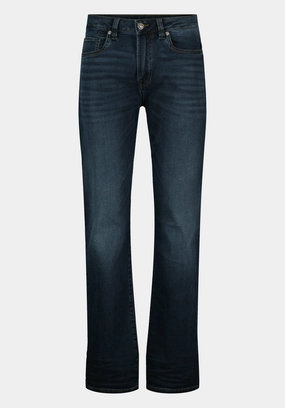 Relaxed Straight Driven Men's Jeans in Crinkled and Sanded Dark Blue - BM22639 Basic Layers