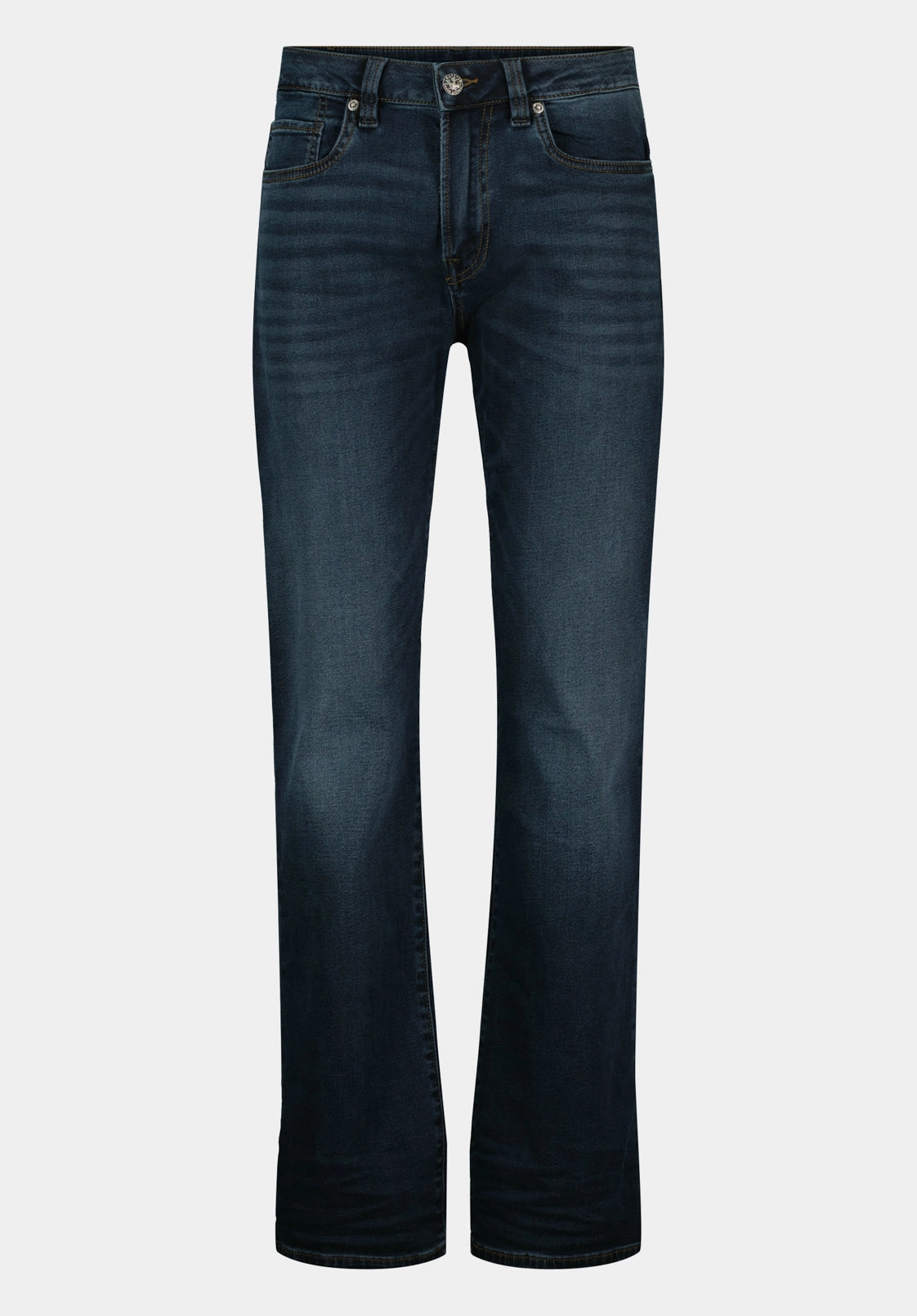 Relaxed Straight Driven Men's Jeans in Crinkled and Sanded Dark Blue - BM22639 Basic Layers