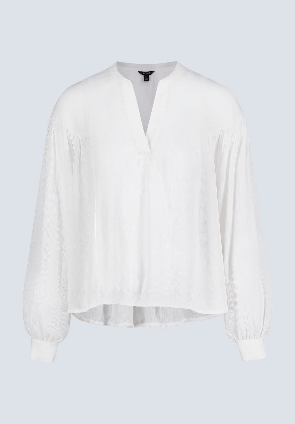 Essential Piece Kensley Women??s Dropped Shoulder V-neck Loose Blouse, White - WT0119F