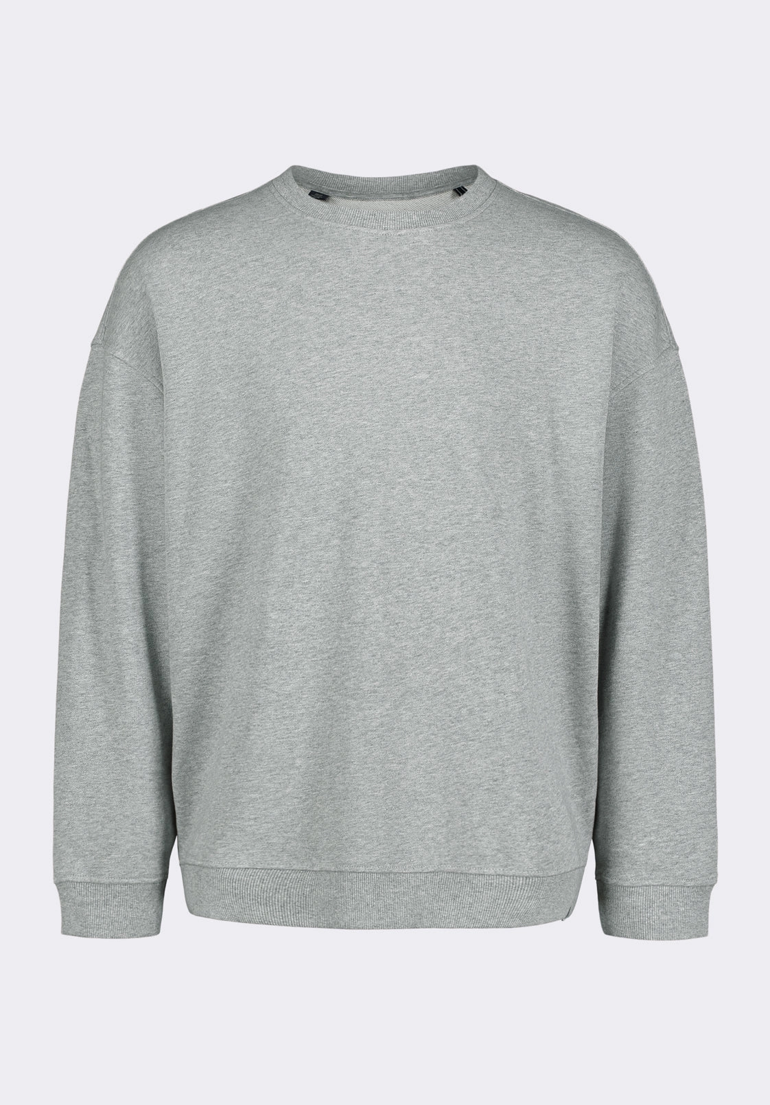 Warm Comfort Heavyweight Cotton Famke Men's Relaxed Crewneck Sweatshirt, Heather Grey - BM24541