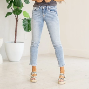 Trend Setter Vintage Lover Everyday Comfort Wear Benefits Mid Rise Cropped Straight Leg Regular & Plus Sizes