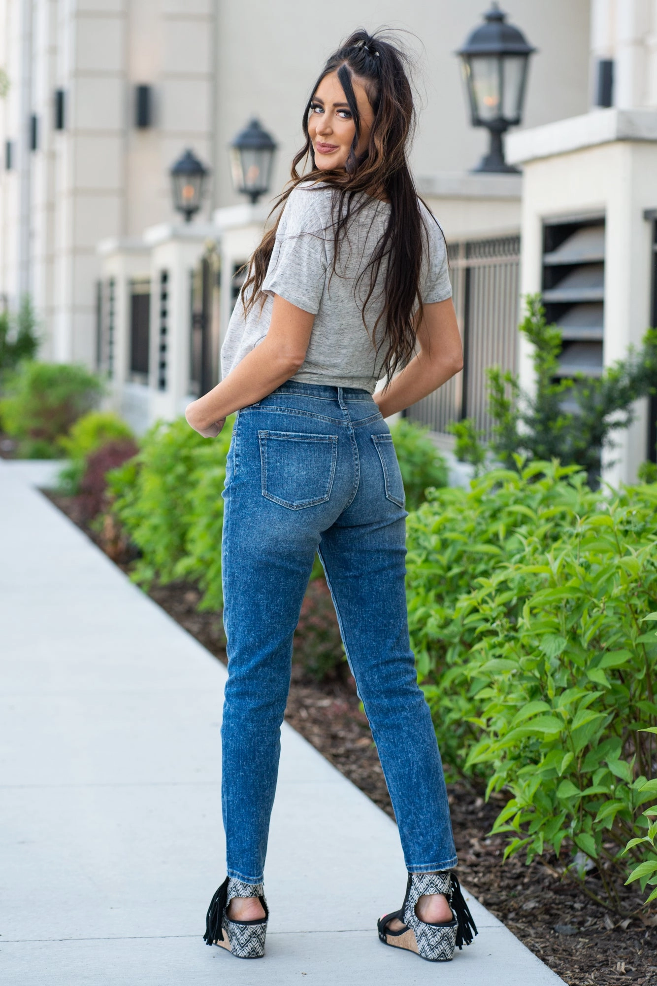 Winter Warmth Student Outfit Textured Benny High Rise Cigarette Straight Leg