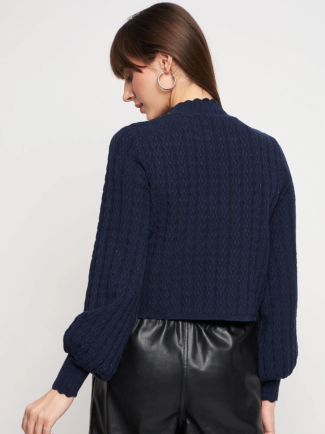 Perfect Layers casual knitwear Madame Navy Pull-On Sweater