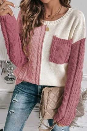 Chic Tee Blocks Of Fall Knit Sweater - 3 Colors Available*