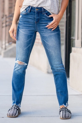 Blue Shower Mid Rise Ankle Flare All Purpose