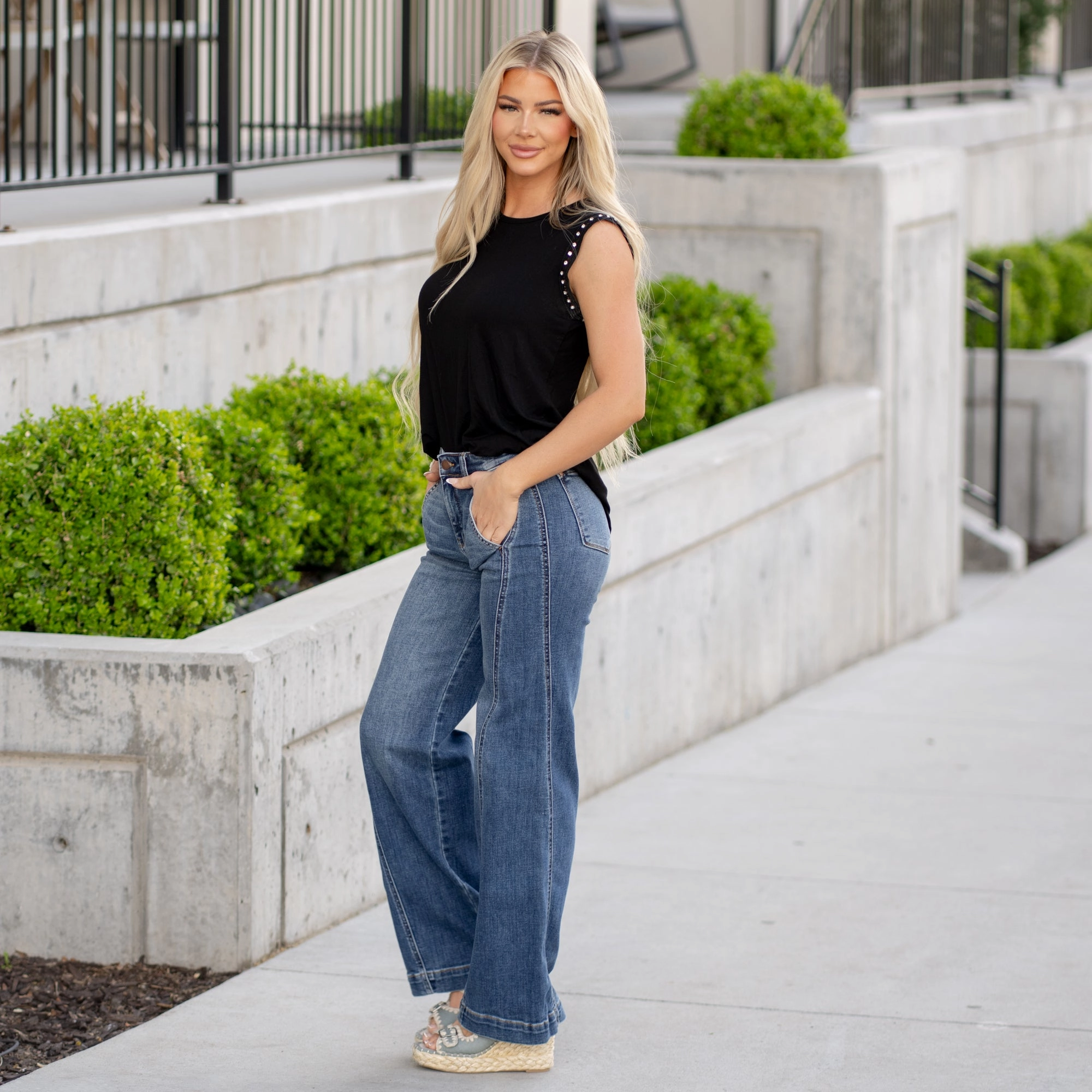 Boardroom Babe High Rise Trouser Wide Leg Regular & Plus Sizes Youth Style Office Wear