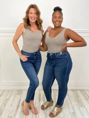 Artist Vibe Premium Beach Day Versatile Soft Vervet "Alyssa" High Rise Ankle Skinny Jean - No Distressing