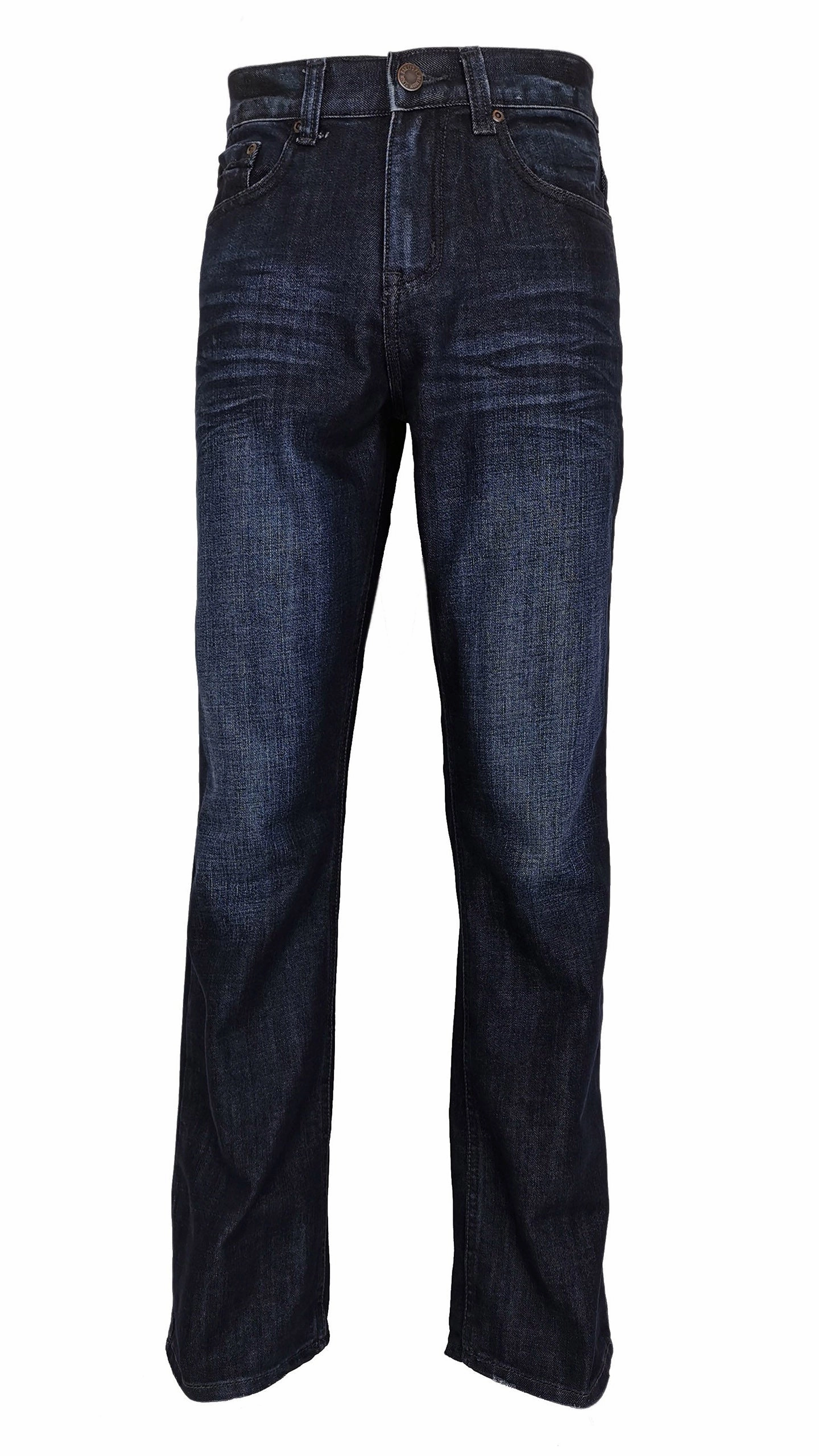 School Fit Bailey's Point Men's Fashion Relaxed Bootcut Jeans Regular Fit: Classic Dark Wash