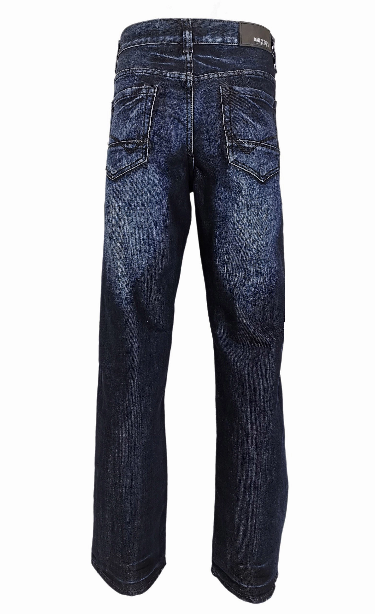 Bailey's Point Men's Fashion Relaxed Bootcut Jeans Regular Fit: Classic Dark Wash Daily Mix Seamless Pocket Design