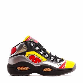 Layered Impact Protection High Bounce Reebok Classics Basketball Men x Power Rangers Question Mid Allen Iverson Black Silver Red GY0590
