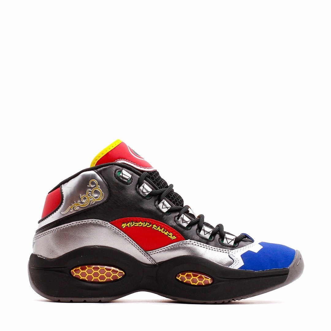 Anatomical Heel Shape Dynamic Propulsion Plate Reebok Classics Basketball Men x Power Rangers Question Mid Allen Iverson Black Silver Red GY0590