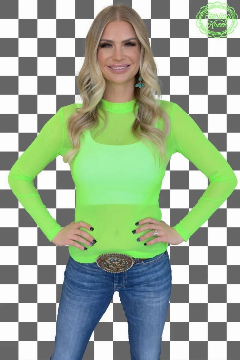 CrossGrain Fabric Self Cleaning Coating Sterling Kreek's Meshed Out Neon Green Top