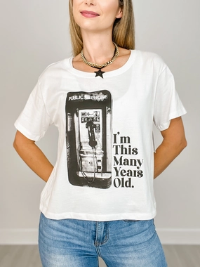 DoubleLayered Neckline WrinkleResistant Cloth I'm This Many Years Old Graphic Tee