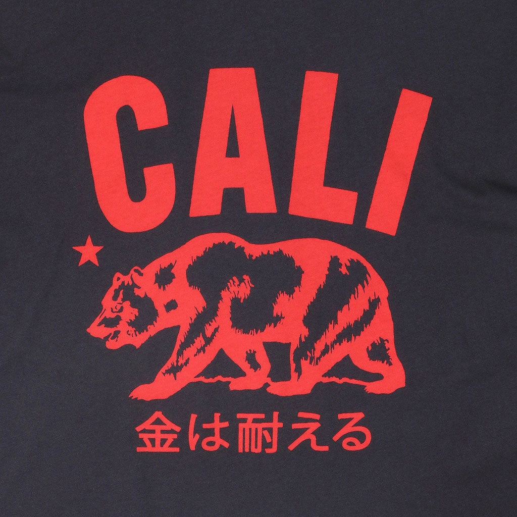 ContrastStitching "Don't Mess with Cali" Short Sleeve Men's Crew Neck Tee - Sharp Black/Red