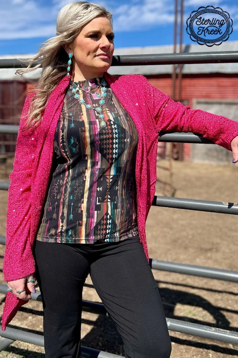 DurableDoubleLayeredHem AntiStaticFabric PLUS Aztec Warrior Mesh Top