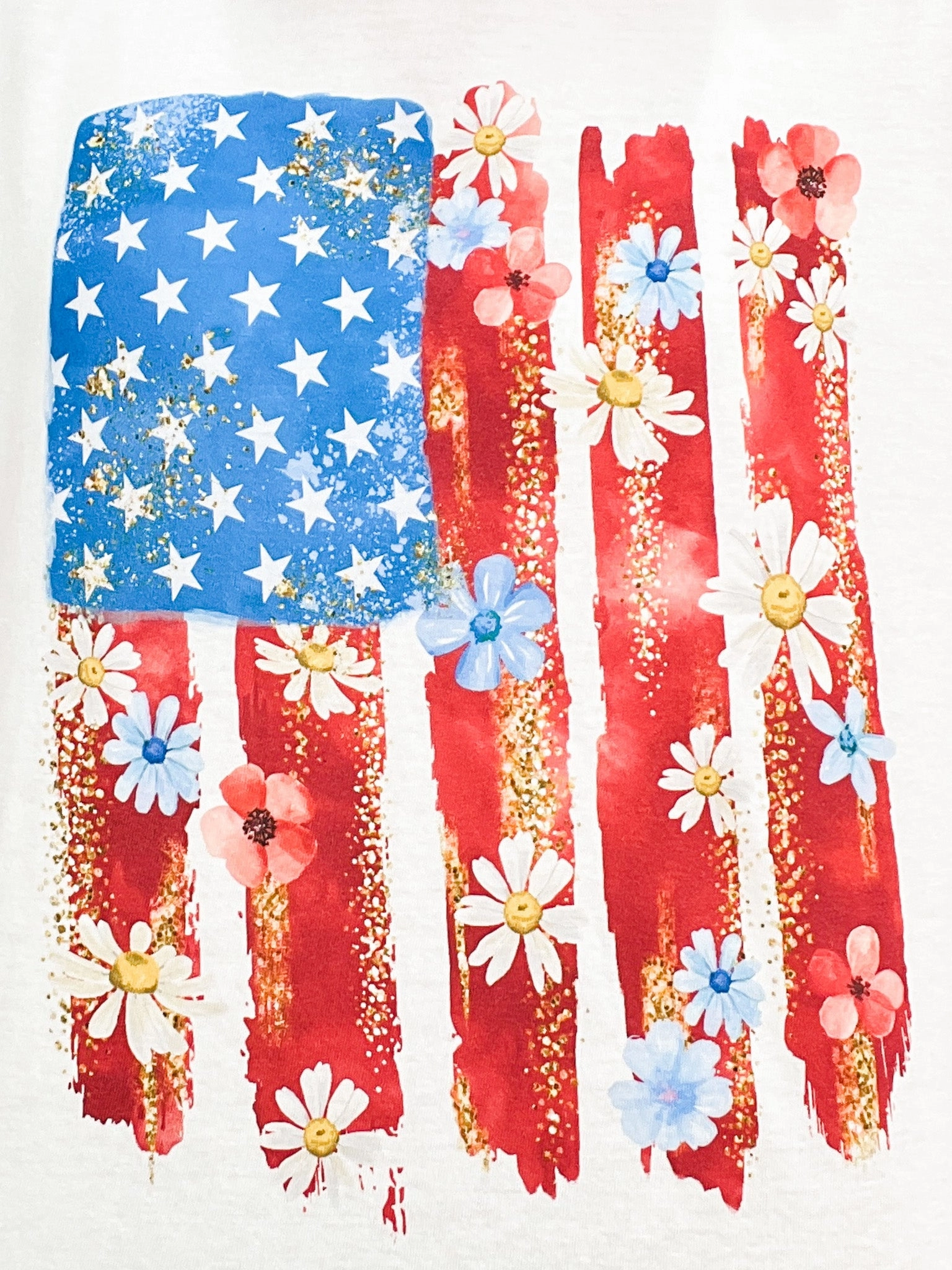 Brushstroke Flag Graphic Tee FrictionReducing FrictionResistantEdges