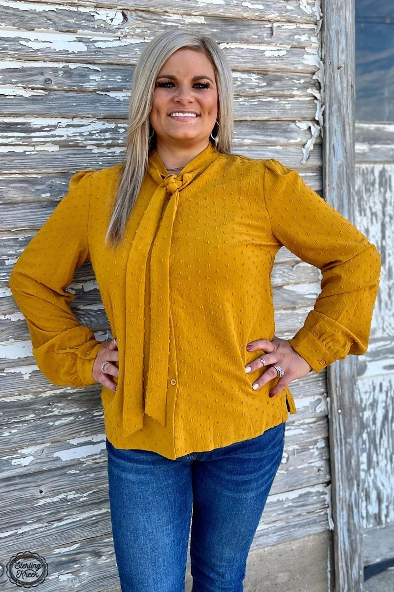 Business Babe Top Mustard* High Neck Design SoftTouchBrushedInterior