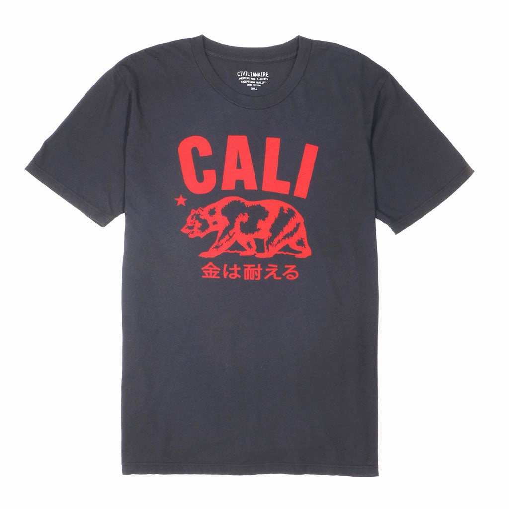 "Don't Mess with Cali" Short Sleeve Men's Crew Neck Tee - Coal/Black Comfy Fit AntiPilling Technology