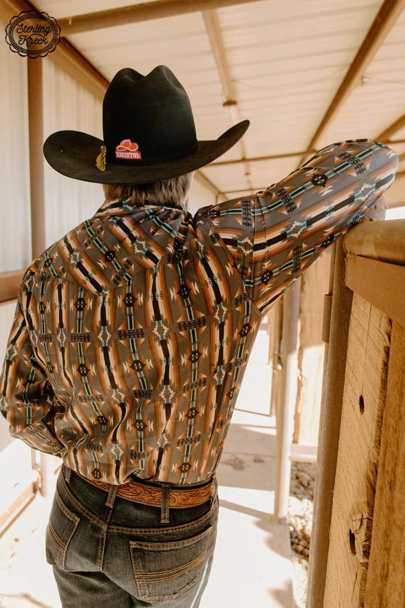 ConvertibleCollarSystem Flexible Cuffs Mens Buffalo Bill Button Up