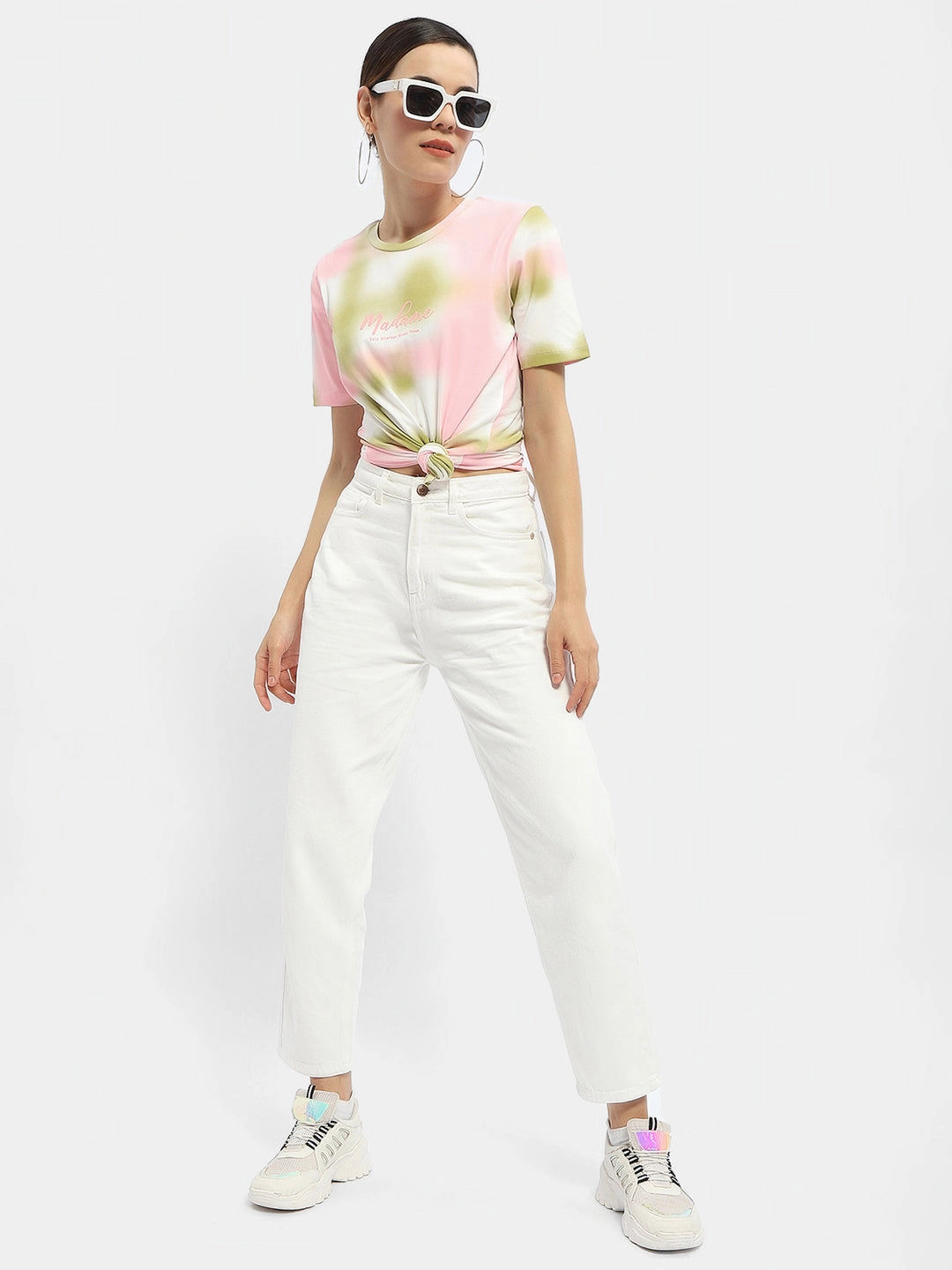 Snag Resistant Surface Contoured Side Panels Madame Tie-Dye Pink Regular T-Shirt