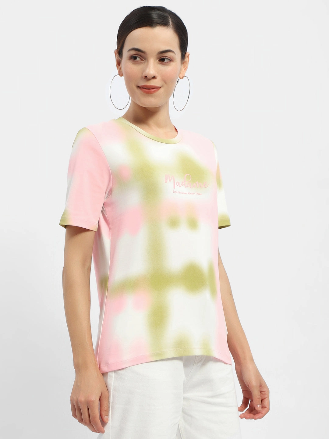 Madame Tie-Dye Pink Regular T-Shirt EcoCertified Material