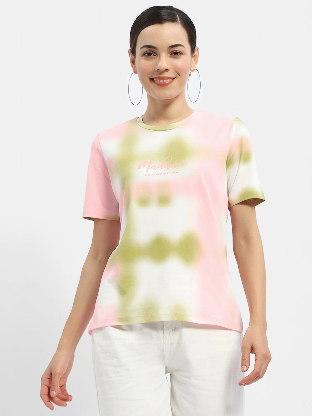 Madame Tie-Dye Pink Regular T-Shirt Hypoallergenic Lining