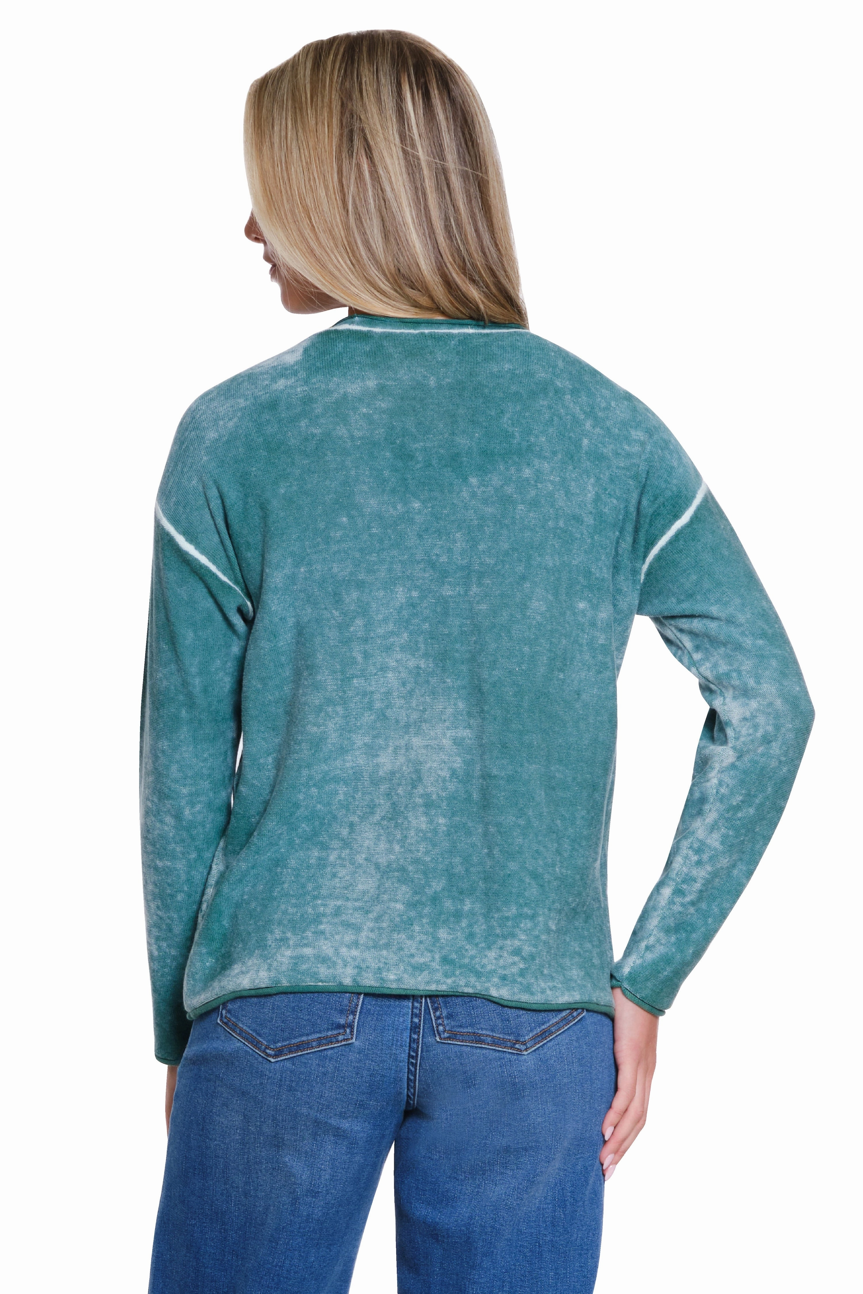 Button Front Cardigan - Antique Green SeamlessSidePanels Anti Static Weave Technology