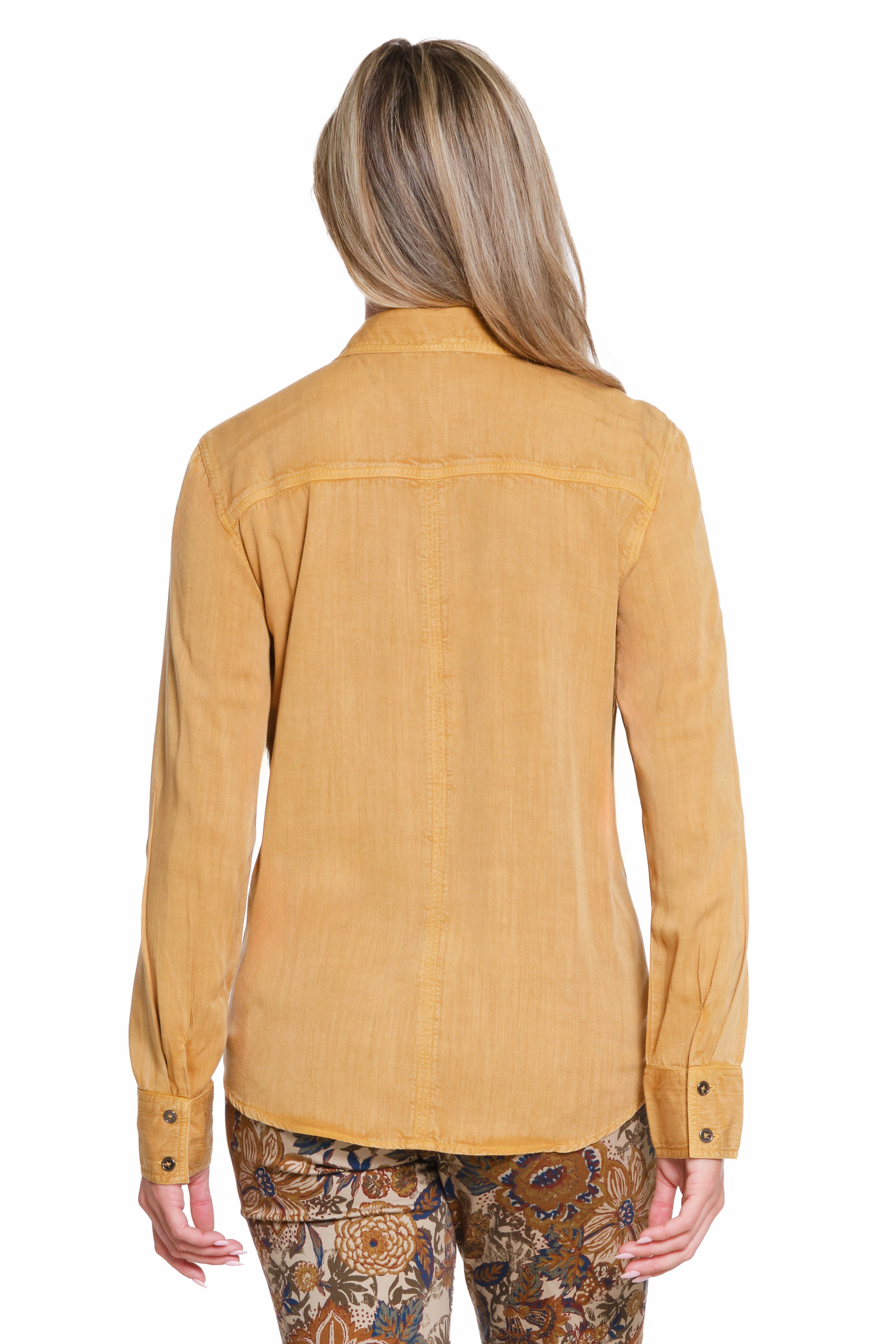 Button-Up Shirt - Gold Bound Seam Edges