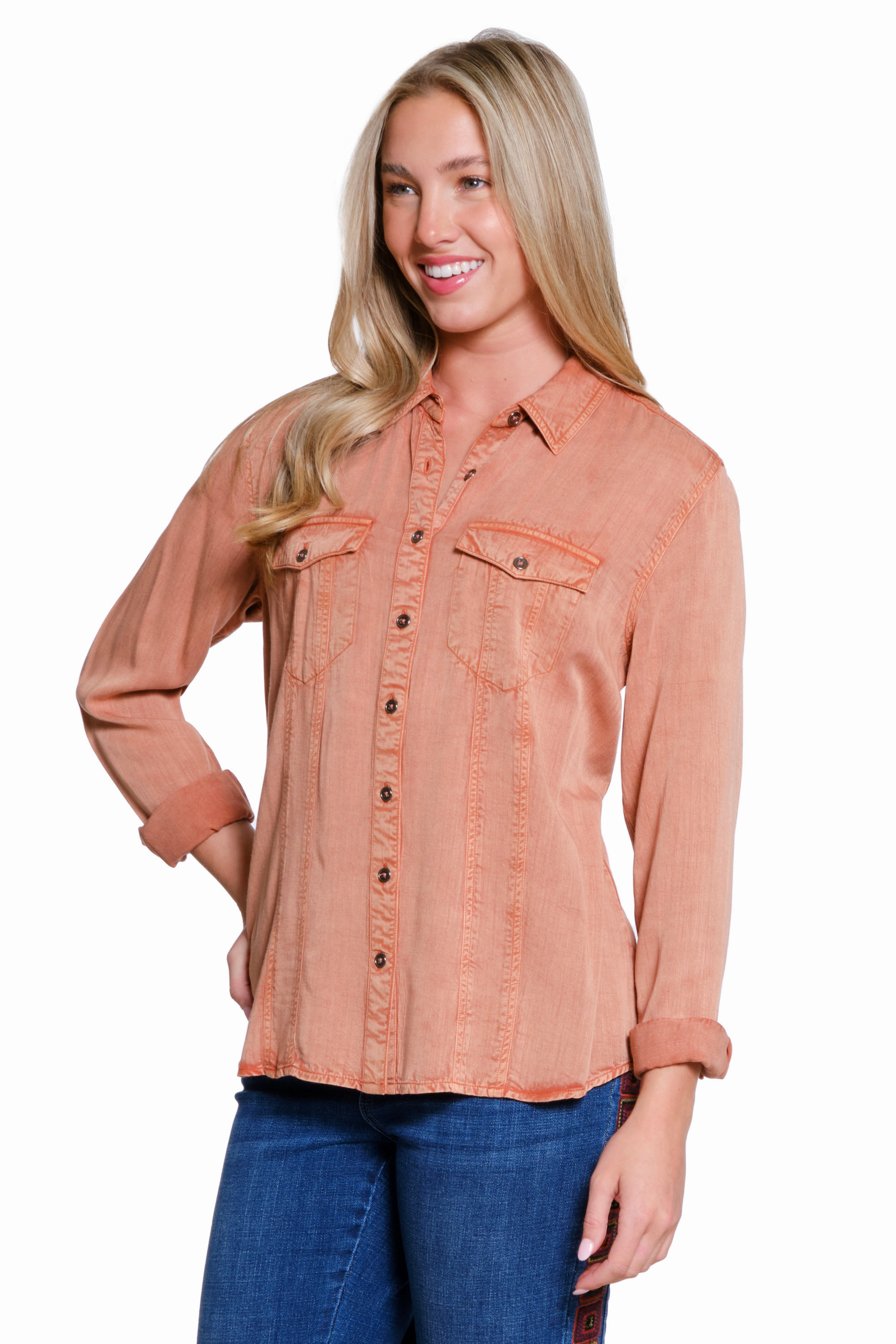 Button-Up Shirt - Spice Reversible Layering Tech