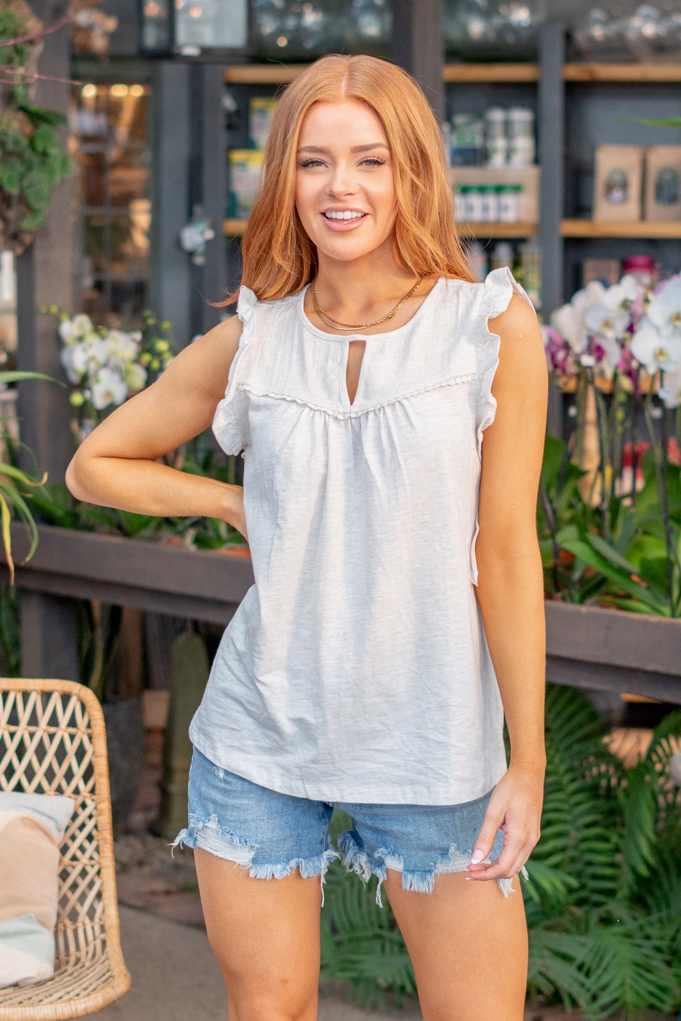 Candace Ruffle Sleeve Top Trendy Daywear