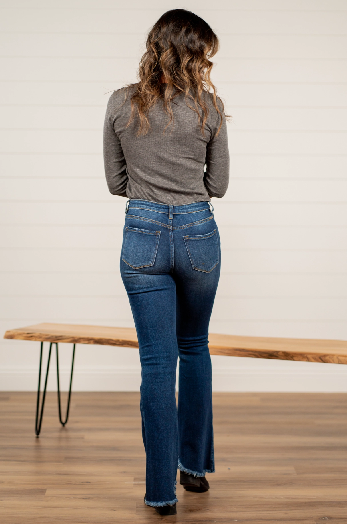 Carson High Rise Fray Hem Flare Beach Day Breathable Base Look