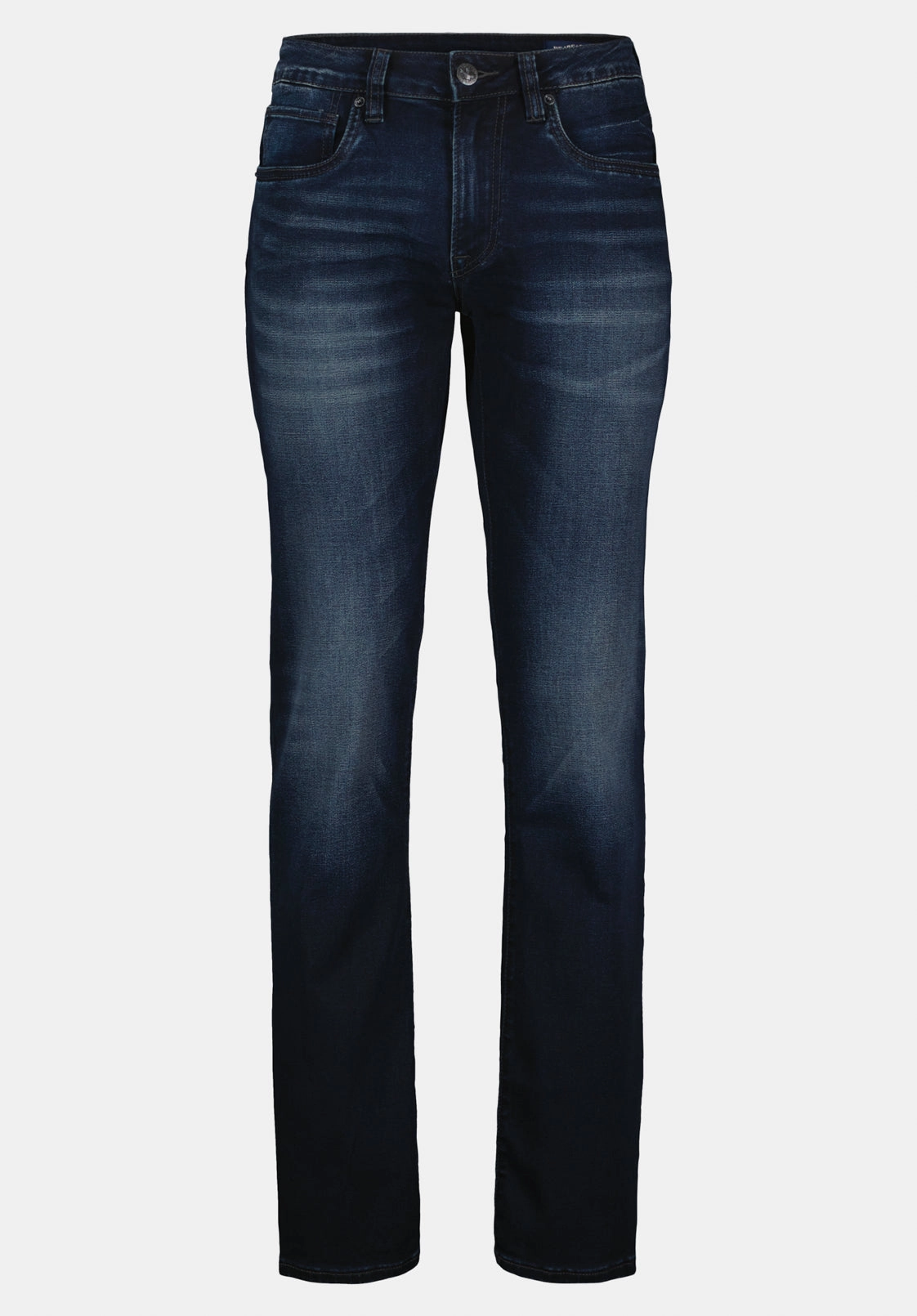 Vintage Inspired Weave Holiday Vibes High Quality Straight Six Men's Jeans in Authentic and Deep Indigo - BM20457