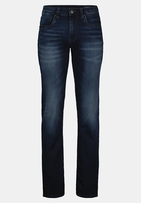 Straight Six Men's Jeans in Authentic and Deep Indigo - BM20457 Cropped length Classic Five Pocket Design