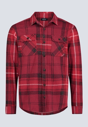 Effortless Style Samme Men's Plaid Blanket Shirt, Cranberry - BM24461