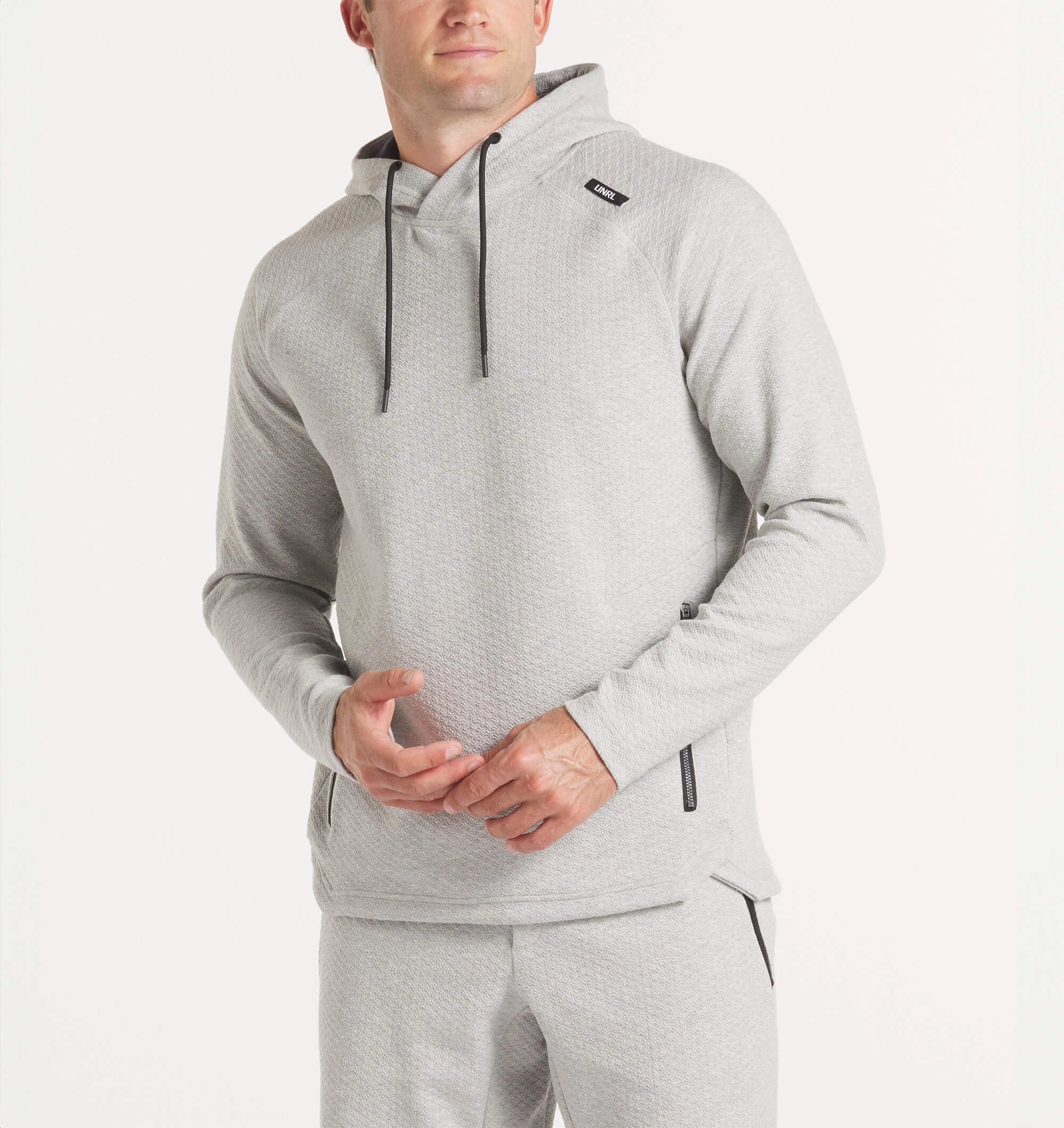 Versatile Performance Fray Resistant Finish Men's UNRL Elevation Hoodie | Heather Gray