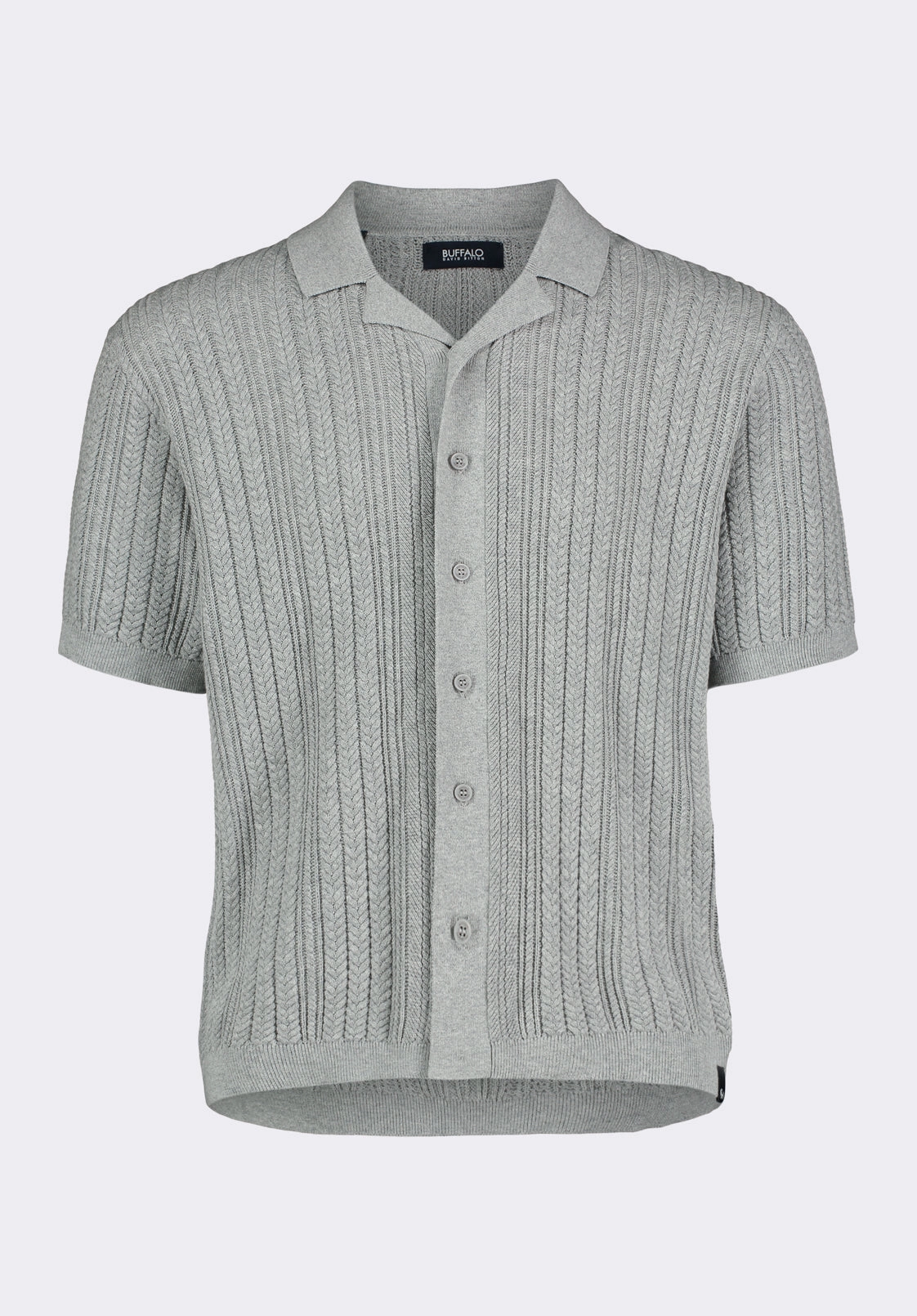 Cozy Design Fit Casual Ease Wasko Men's Short-Sleeve Button-Up Sweater Shirt, Heather Grey - BM24540