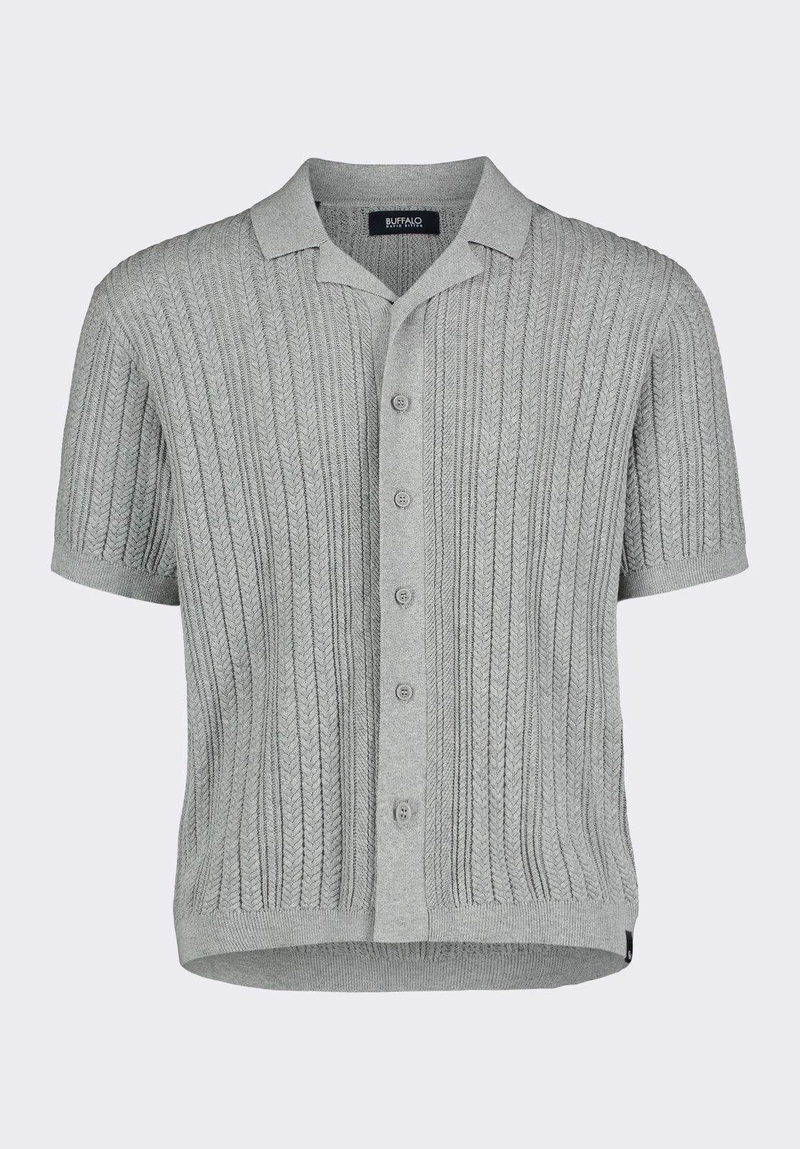 Wasko Men's Short-Sleeve Button-Up Sweater Shirt, Heather Grey - BM24540 Effortless Comfort Wear