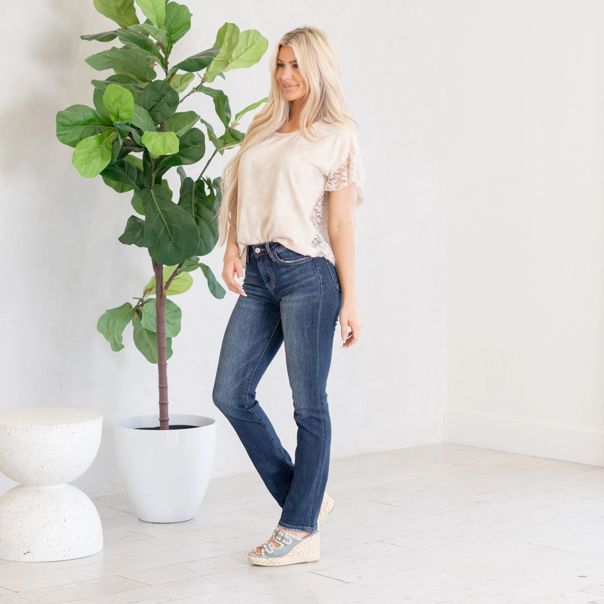 Subtle Look Day Dream High Rise Slim Straight Leg Regular & Plus Sizes