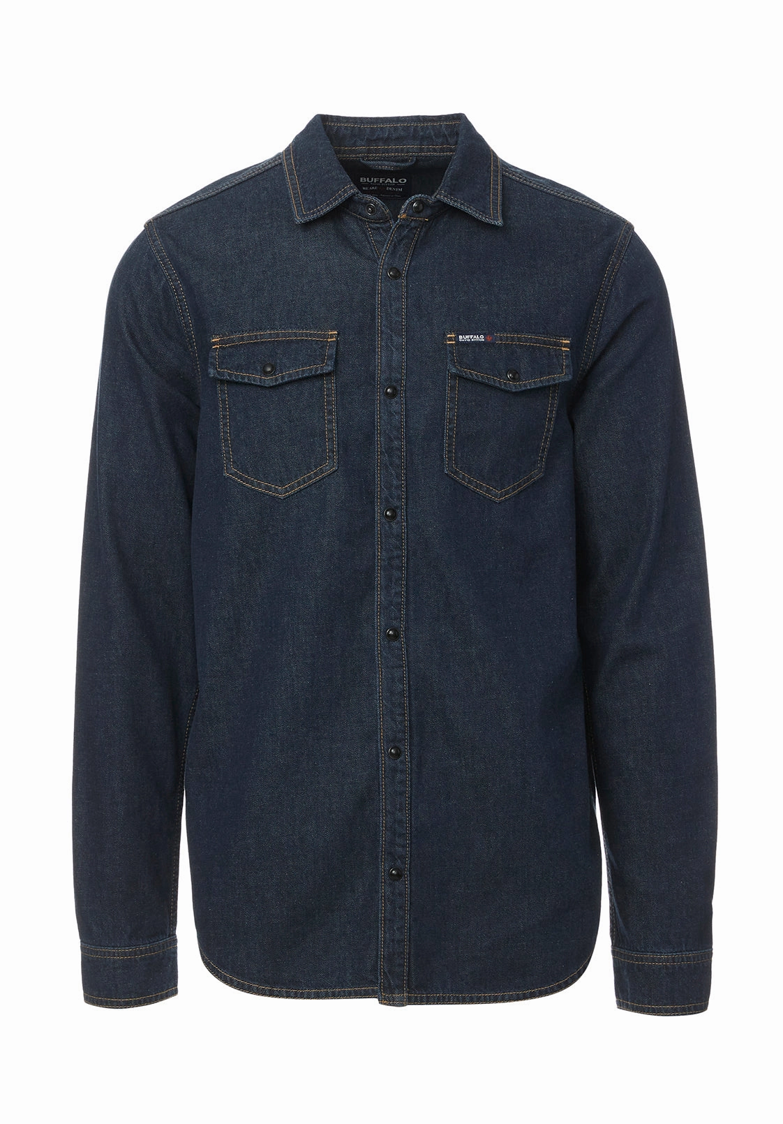 Stanley Men??s Long-Sleeve Denim Shirt, Indigo - BM22635 crew neck Smart Casual Wear