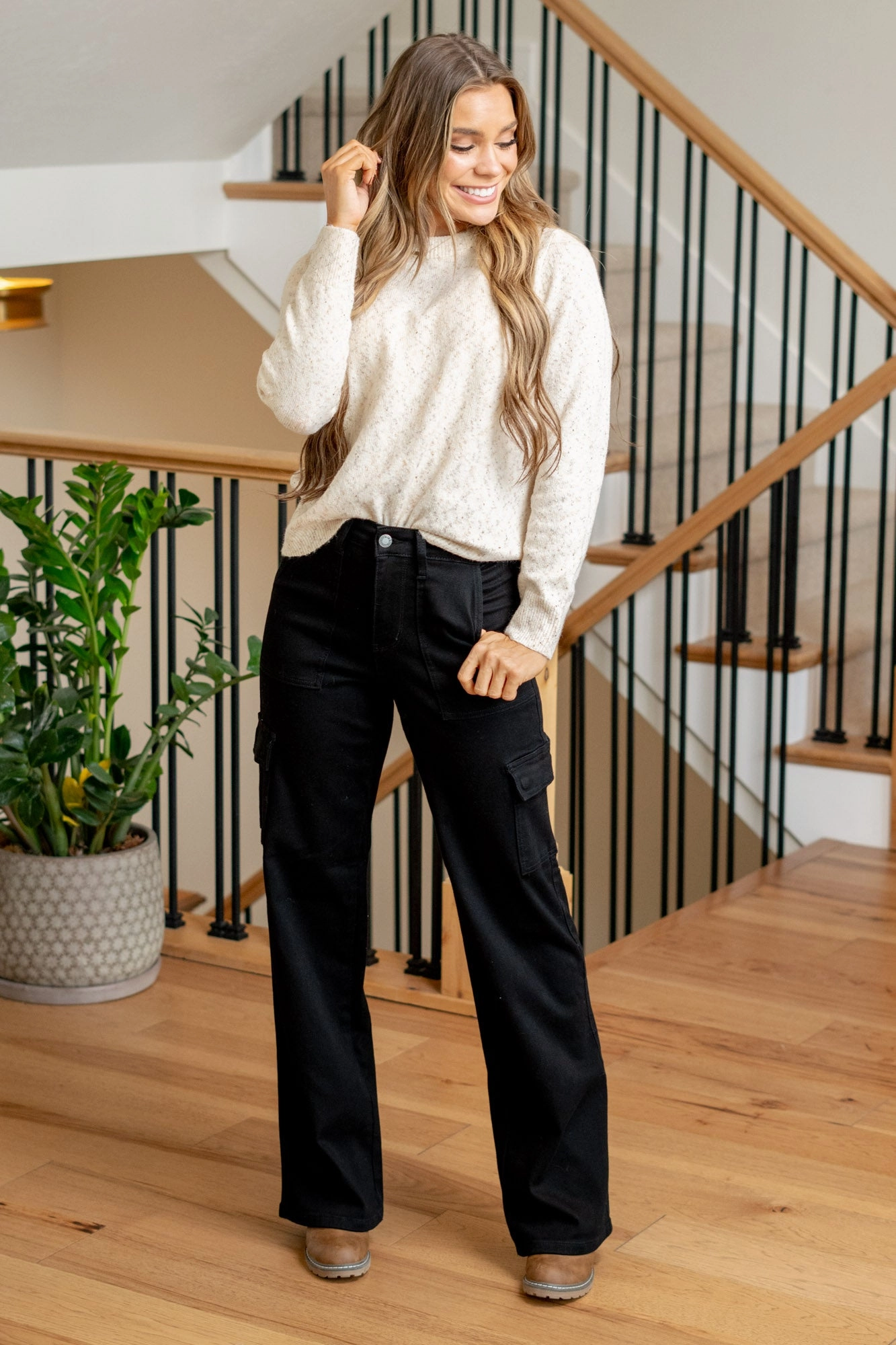 Coastal Sunset High Rise Cargo Wide Leg Regular & Plus Sizes City Approved