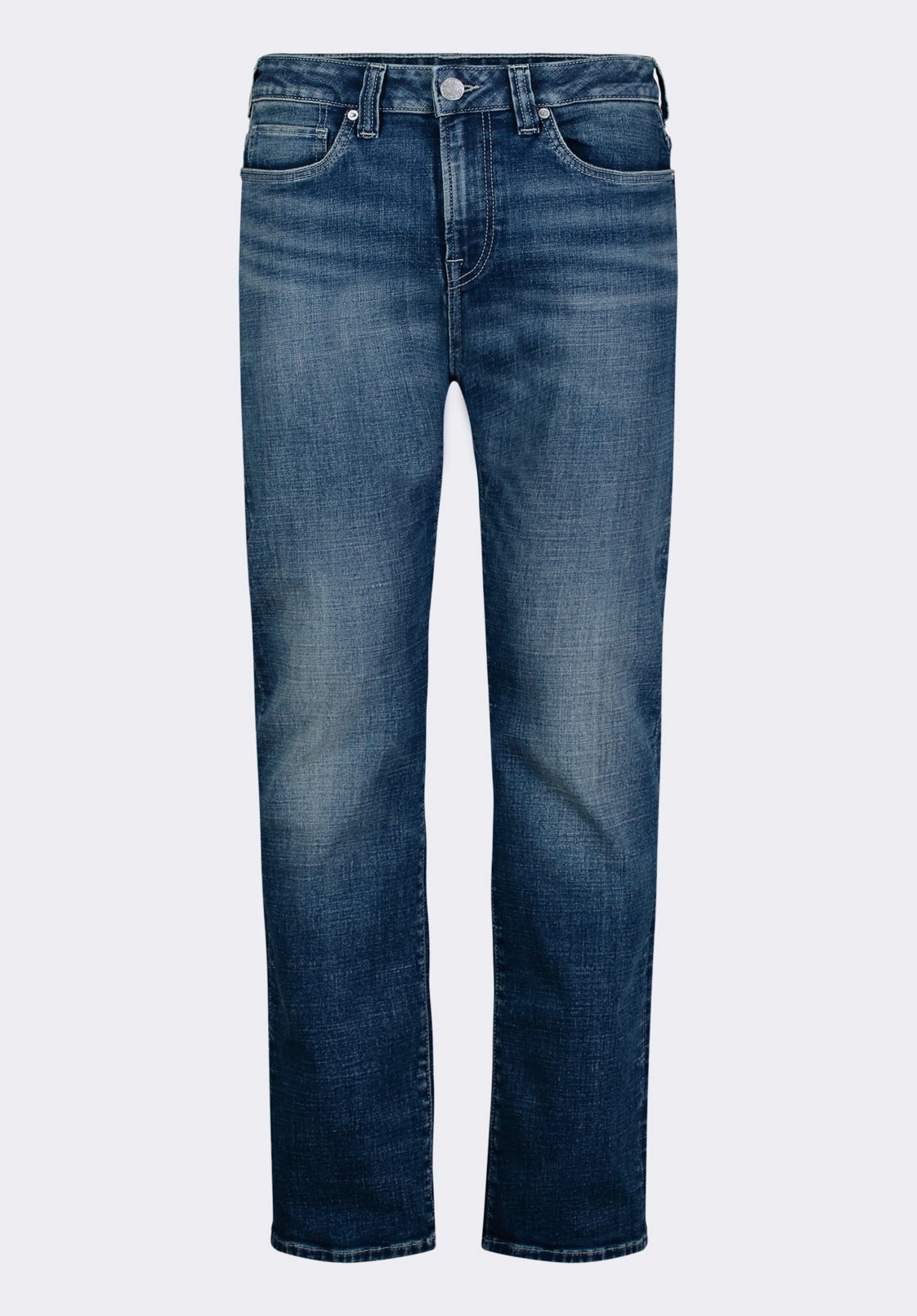 Effortless Clothing Work Meeting Weekend Style Streetwear Fan Relaxed Straight Driven Men's Jeans, Authentic Worked Indigo - BM26060