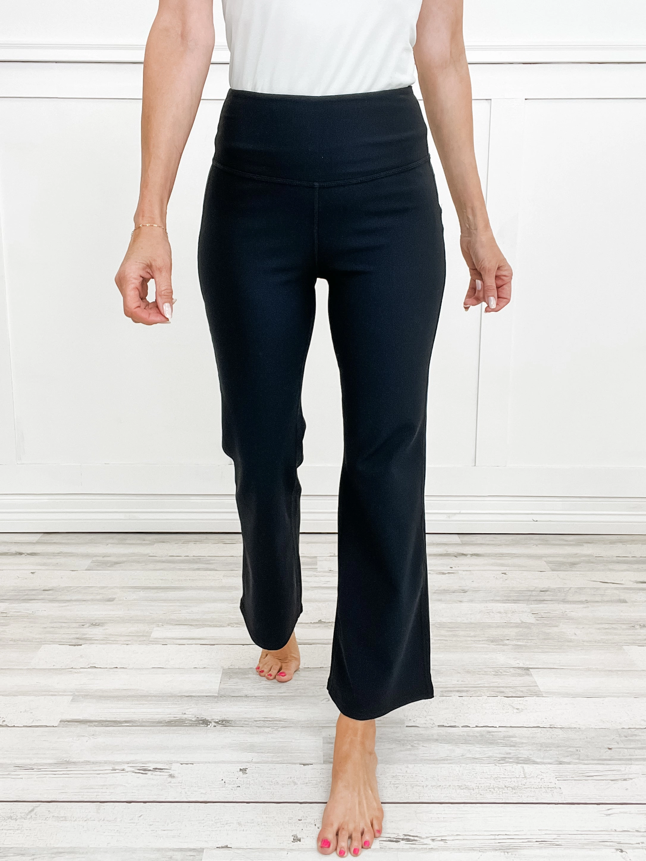 OdorResistantTreatment LightweightInsulation I Want It That Way High Waisted Solid Knit Flare Pants