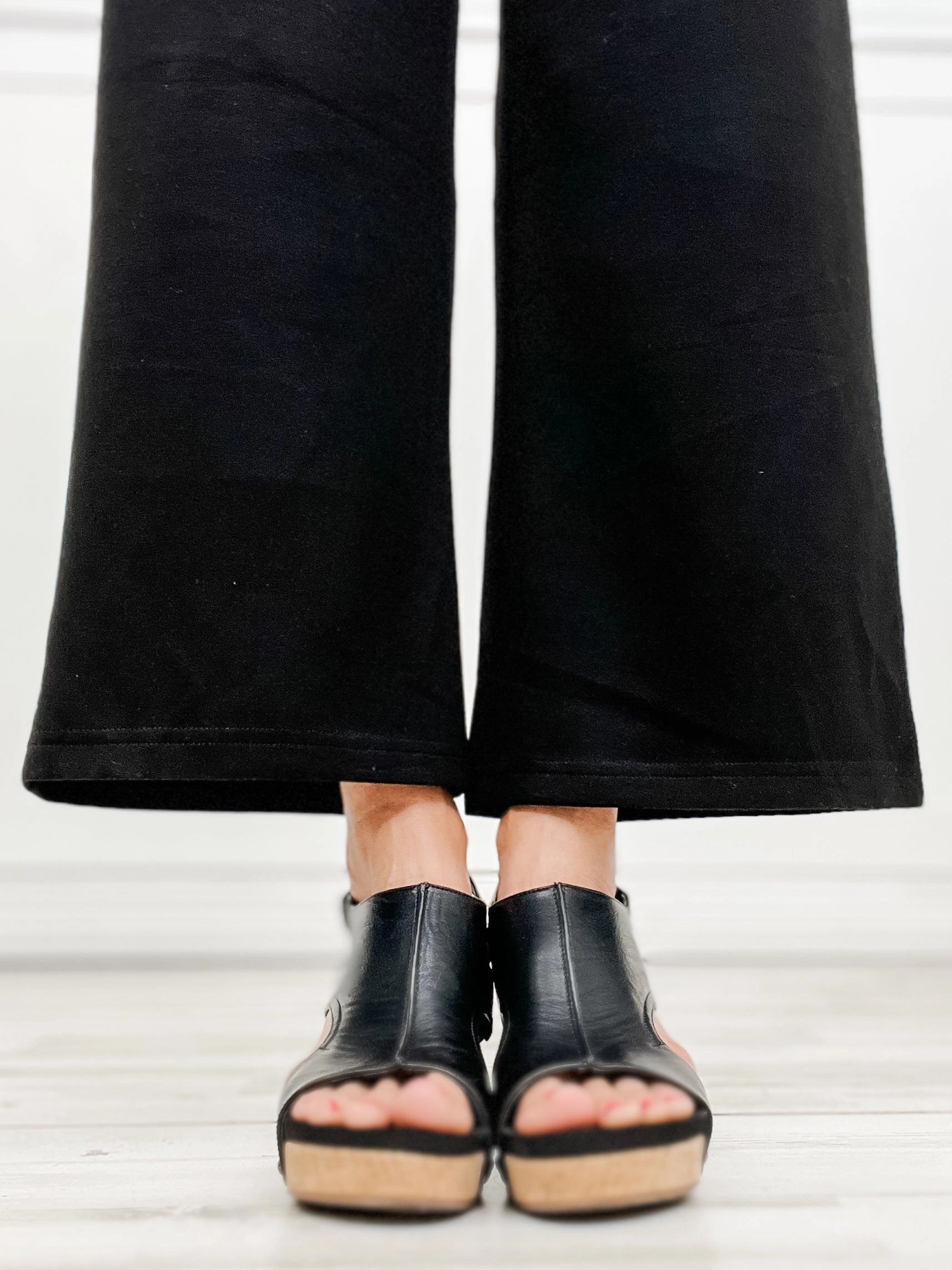 I Want It That Way High Waisted Solid Knit Flare Pants AntiSlipWaistband Comfort Wearable